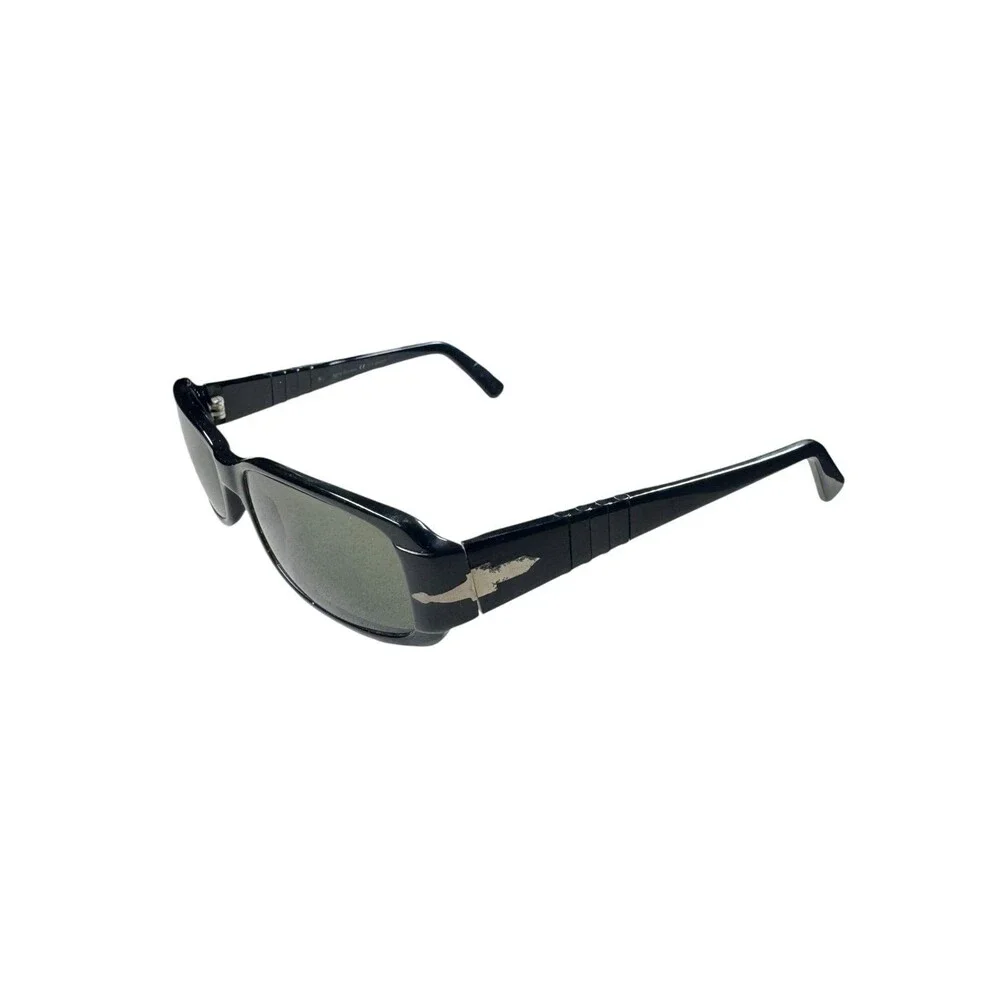 Persol 2724-S Polarized Rectangle Sunglasses Black Sleek Vintage w/ Case